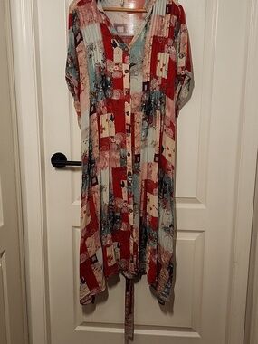 Short sleeve linen dress